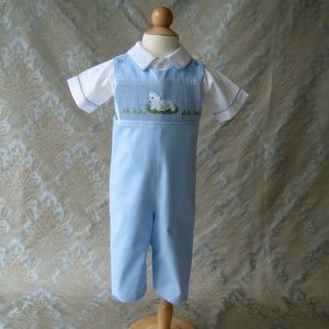 Lamb Easter Spring Longall Outfit, Boy, Blue, 3M
